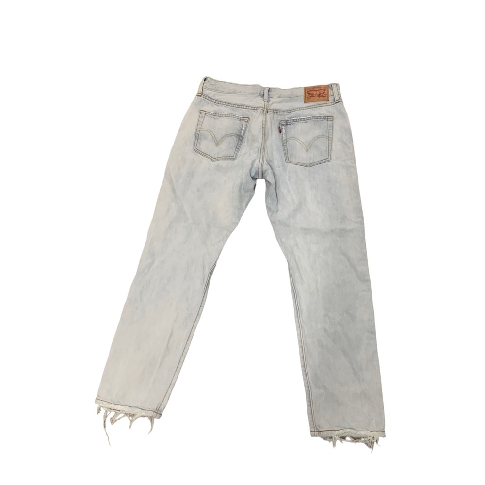 Levi's 501 light wash high rise straight leg frayed jeans women's size 28 pants - Picture 2 of 6